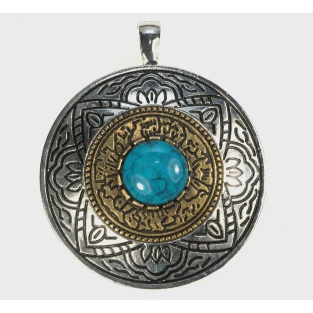 Large Premier Design‎ Vintage Composite Turquoise Pendant